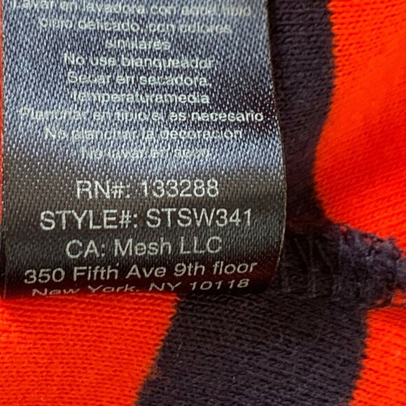 Sperry Top-Sider Knit Top Women Small Orange and Navy Stripe Nautical - Picture 11 of 12